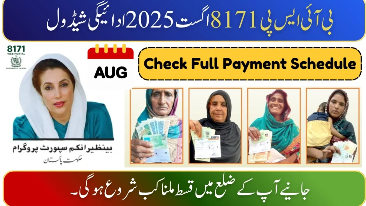 BISP 8171 August 2025 Payment Schedule – Complete District-Wise Release Dates