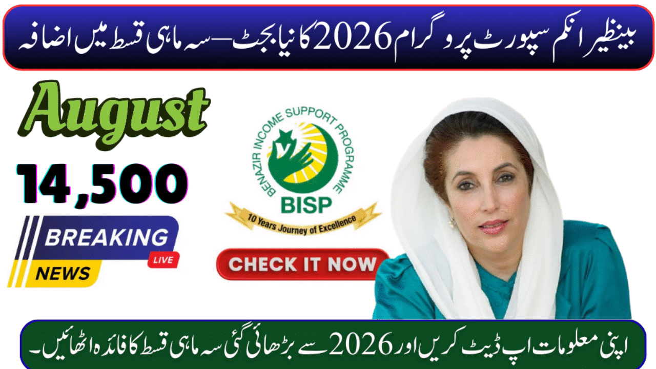 BISP Budget 2026: Stipend Raised to Rs 14,500 with 20% Increase